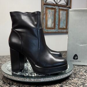 Adam Tucker Women's Black platform Heeled Boots NEW 8